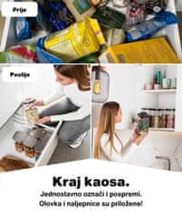 Deco Haus Komplet od 6 staklenih posuda za pohranu za višekratnu upotrebu s poklopcem od nehrđajućeg čelika – Posuda za kolačiće, tjesteninu, suhu hranu, žitarice, kavu – 20 cm visine, 10 cm širine