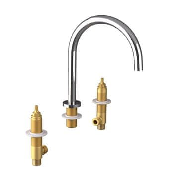 SAPHO Ultramix trostruka slavina za umivaonik sa stalkom, kromirana završna obrada