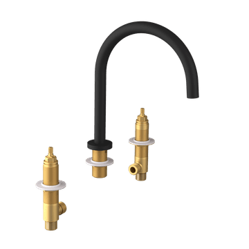 SAPHO ULTRAMIX crna mat miješalica za umivaonik trokomponentna, stojeća