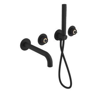 SAPHO ULTRAMIX skrivena crna mat slavina s tušem i izljevom za kupke, 2 izlaza