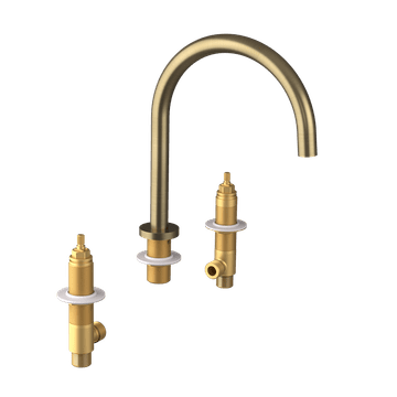 SAPHO Mat Zlatna Slavina za Umivaonik SAPHO ULTRAMIX, Troslojna Kvadratna Dizajna