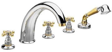 SAPHO ANTEA retro slavina za kadu, krom/zlato, 5-dijelna, SAPHO, 500 mm