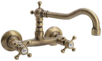 SAPHO ANTEA Zidna Miješalica Gornja Cijev Brončana Retro Dizajn