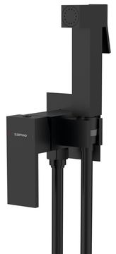 SAPHO CUBEMIX podžbukna crna mat kvadratna bide baterija sa stop sprejom