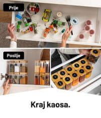 Deco Haus Komplet od 12 staklene posude za pohranu za višekratnu upotrebu s poklopcem od bambusa – Posuda za kolačiće, tjesteninu, suhu hranu, žitarice, kavu – 10,7 cm visine, 6 cm promjera