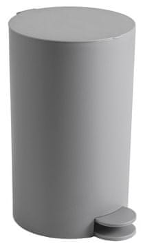 Gedy SHARON siva košara za otpad 3L, ABS plast, pedalna, promjer 158 mm, uklonjivi spremnik