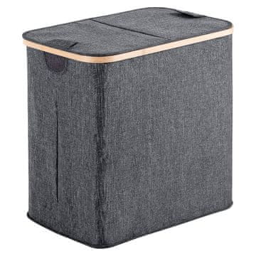 Gedy Koš za rublje YOSHI od bambusa, 53x51x34cm, siva boja