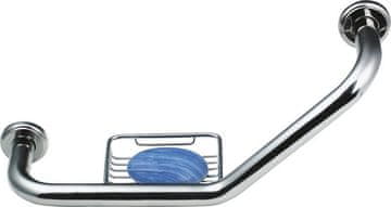 SAPHO Zakrivljena ručka s žičanom posudom za sapun, 455x250x120mm, nehrđajuće blistavo st.