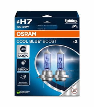 Osram SET ŽARULJA HALOGEN H7 COOL BLUE BOOST 62210CBB-2HB 80W 12V PX26d 2HB