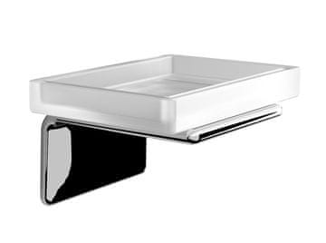 Gedy Držač za sapun IL GIGLIO, mliječno staklo, kromirana metalna baza