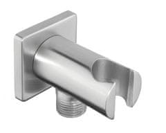 SAPHO MINIMAL fiksni držač tuša s izlazom, okrugli, nehrđajući čelik, mat