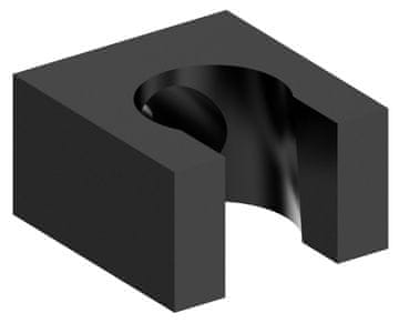 SAPHO Kvadratni fiksni držač za tuš, mat crna, 32mmx35mmx19mm