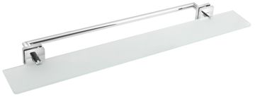 POLYSAN Kromirani držač ručnika X-SQUARE s poličkom za staklenu pregradu