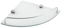 AQUALINE RUMBA Staklena Kutna Polica 250x42x250mm, Prozirno Staklo