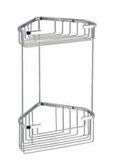 Gedy Dvokatna Kromirana Kutna Polica SMART za Kupaonicu, Nehrđajući Čelik 200x325x151mm