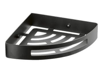 Gedy Pametna kutna polica za tuš, crna mat, 210x45x210mm, nehrđajući čelik