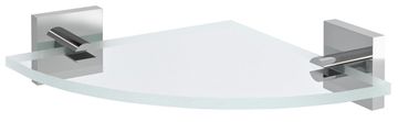 SAPHO SAPHO X-SQUARE Kutna Staklena Polica 200x200mm, Kromirano/Prozirno Staklo
