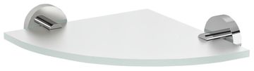 SAPHO X-ROUND kutna staklena polica, četvrt kružni, 200x200mm, krom/matirano staklo