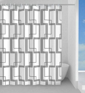 Gedy Gedy TECNO Vodootporna Zavjesa za Tuš, 180x200cm, Bijela sa Uzorkom