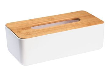 AQUALINE AQUALINE SNOW Držač za Papirnate Maramice, Bijela/Bambus, 262x90x132mm
