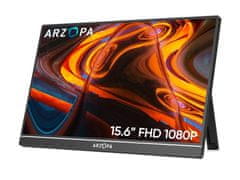 Arzopa A1T prijenosni monitor 40 cm (15,6"), FHD, IPS, 60 Hz, mHDMI, USB-C, zvučnici, osjetljiv na dodir (A1T-CRNI)