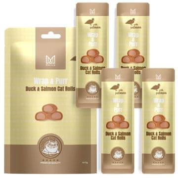 Mersjo Poslastica za mačke - Wrap & Purr: Duck & Salmon Mersjo 40g (4x10g)
