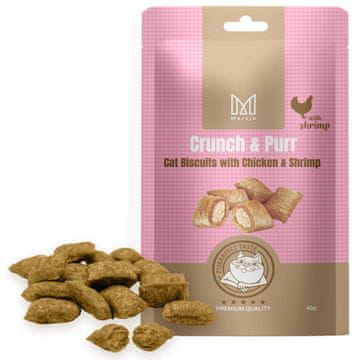 Mersjo Poslastica za mačke - Crunch & Purr: Chicken & Shrimp Biscuits Mersjo 40g
