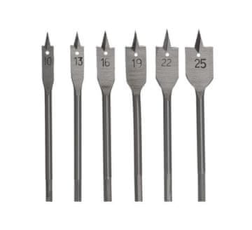 awtools svrdla za drvo s plosnatim vrhom, set od 6 komada /10-13-16-19-22-25 mm/