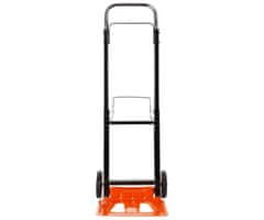 Black+Decker ručna transportna kolica, sklopiva, metalna, nosivost do 90 kg, mala težina 4,91 kg, za sve transportne potrebe, crna, narančasta.