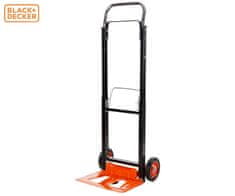 ručna transportna kolica, sklopiva, metalna, nosivost do 90 kg, mala težina 4,91 kg, za sve transportne potrebe, crna, narančasta.