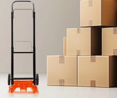 Black+Decker ručna transportna kolica, sklopiva, metalna, nosivost do 90 kg, mala težina 4,91 kg, za sve transportne potrebe, crna, narančasta.