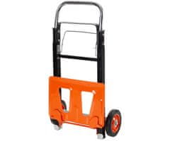 Black+Decker ručna transportna kolica, sklopiva, metalna, nosivost do 90 kg, mala težina 4,91 kg, za sve transportne potrebe, crna, narančasta.