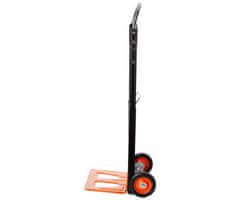 Black+Decker ručna transportna kolica, sklopiva, metalna, nosivost do 90 kg, mala težina 4,91 kg, za sve transportne potrebe, crna, narančasta.