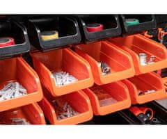 Black+Decker set za pohranu/organizaciju alata, 43 dijela, različite veličine ladica, jednostavno sastavljanje, jednostavno sortiranje/pristup, crna, narančasta