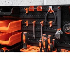 Black+Decker set za pohranu/organizaciju alata, 43 dijela, različite veličine ladica, jednostavno sastavljanje, jednostavno sortiranje/pristup, crna, narančasta