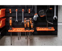 Black+Decker set za pohranu/organizaciju alata, 43 dijela, različite veličine ladica, jednostavno sastavljanje, jednostavno sortiranje/pristup, crna, narančasta