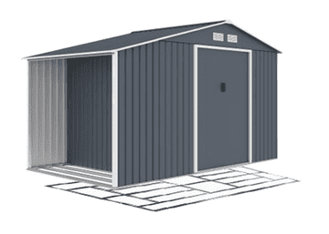 IWHOME Vrtna kućica LUCIFER B 6,53 m² antracit s podnom konstrukcijom