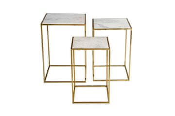 Livin Hill Set stolića za slaganje 46x66x46 cm bijela zlatna