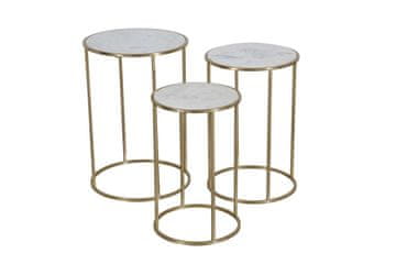 Livin Hill Set pomoćnih stolića 46x66x46 cm bijela zlatna