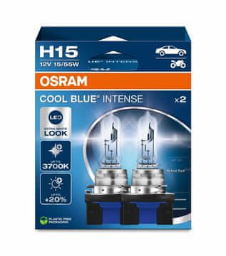 Osram SET ŽARULJA HALOGEN H15 64176CBN-2HB COOL BLUE INTENSE 55/15W 12V PGJ23t-1 2HB