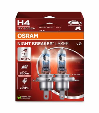 Osram SET ŽARULJA HALOGEN H4 NIGHT BREAKER LASER 64193NL-2HB 60/55W P43t 2HB