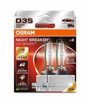 Osram SET XENON ŽARULJA D3S 66340XN2-2HB XENARC NIGHT BREAKER 220 35W PK32d-5 2HB
