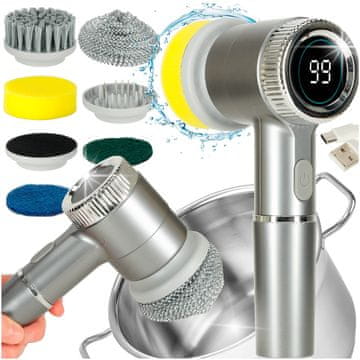 Luniks 5-u-1 električna četka za čišćenje s LED zaslonom