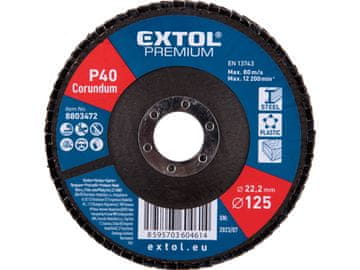 Extol Premium Lamelni disk 8803472 angled corundum flap disc, O125mm, P40