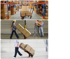 Black+Decker 2-u-1 ručna transportna kolica, sklopiva, metalna, nosivost do 120 kg, lagana 7,3 kg, za sve transportne potrebe, crna, narančasta