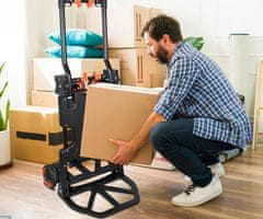 Black+Decker 2-u-1 ručna transportna kolica, sklopiva, metalna, nosivost do 120 kg, lagana 7,3 kg, za sve transportne potrebe, crna, narančasta