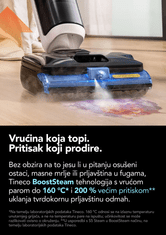Tineco FLOOR ONE S6 Stretch Steam Plus, usisavač i parni čistač, iLoop, BoostSteam 160°C, bijeli