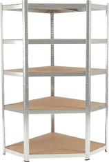 Proline Radioničke police, kutne, 5 polica, 175 kg, 180x90x90 cm (62040)