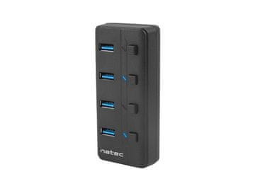 Natec NATEC MANTIS 2 USB Hub 4x USB 3.0, crni, s napajanjem