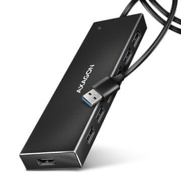 slomart Axagon HUE-F7A USB 3.2 Gen 1 Hub, 7-portni, crni